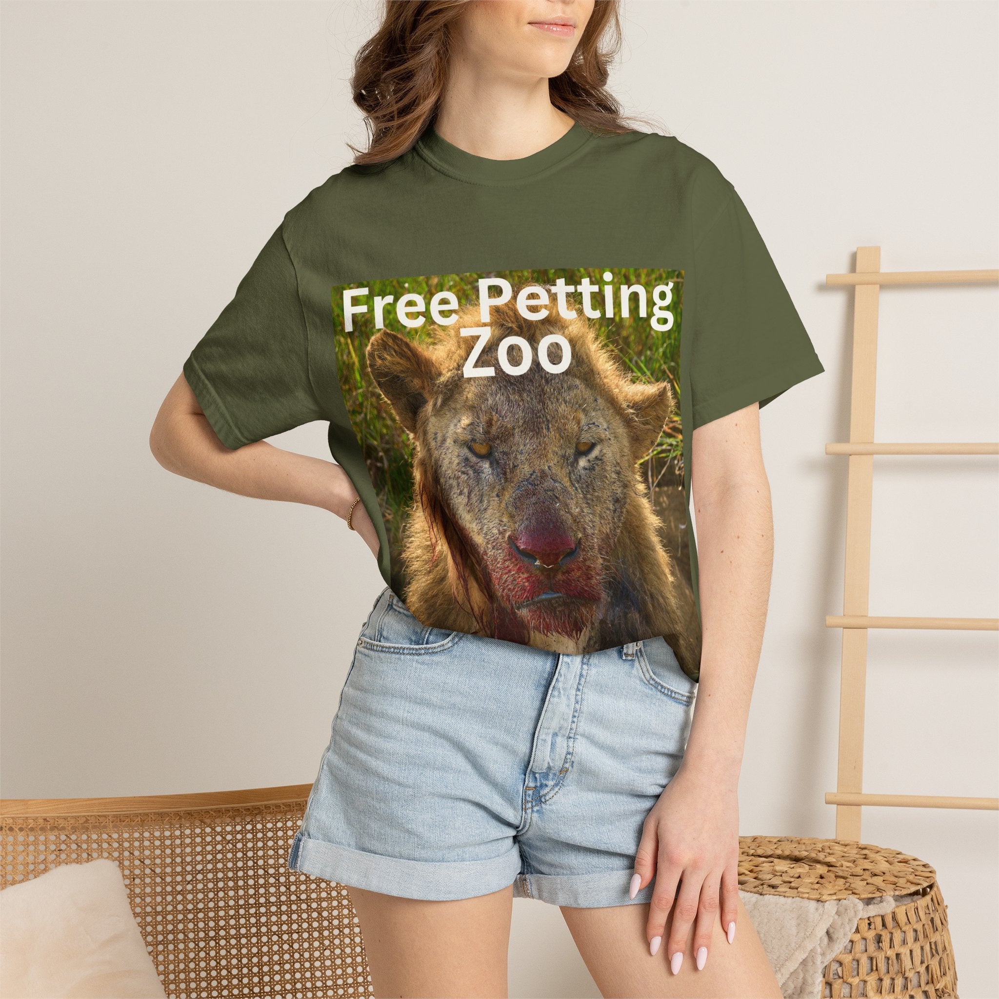 Free Petting Zoo T-Shirt | Lion Serengeti Safari Funny T-Shirt
