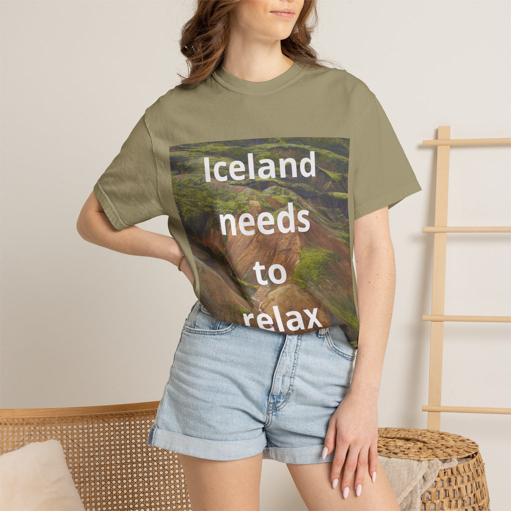 Iceland Needs To Relax | Funny T-Shirt Iceland Beautiful Mountains