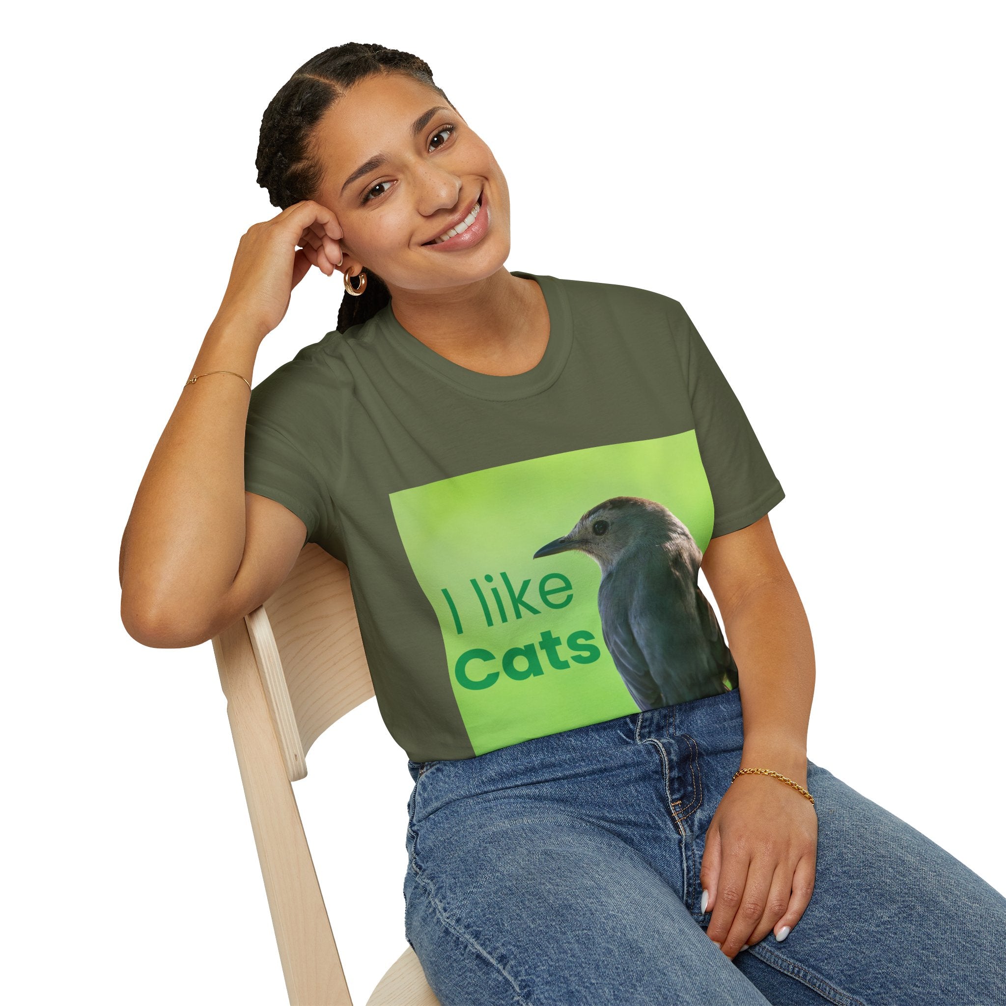 I Like Cats T-Shirt | Grey Catbird Funny Shirt