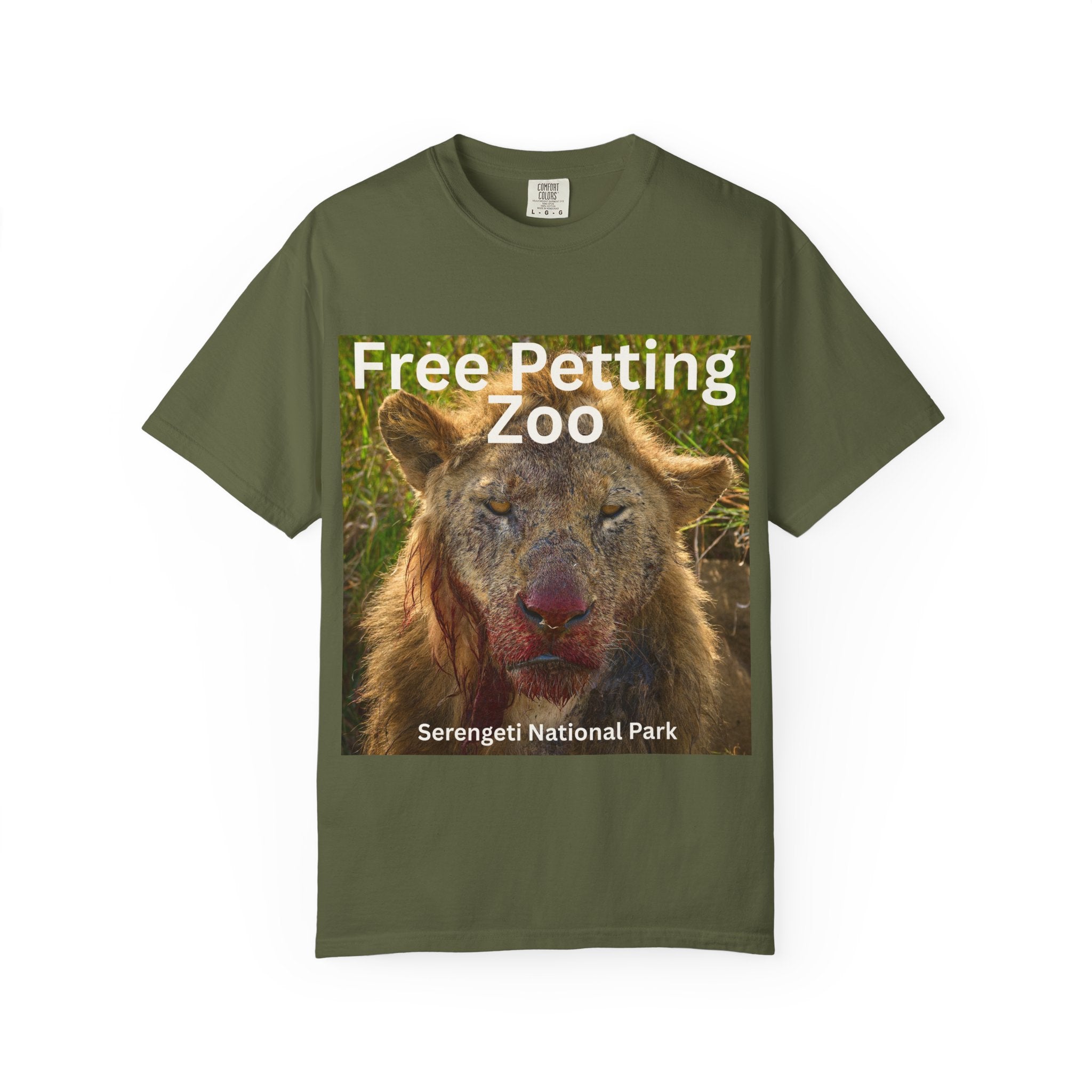 Free Petting Zoo T-Shirt | Lion Serengeti Safari Funny T-Shirt